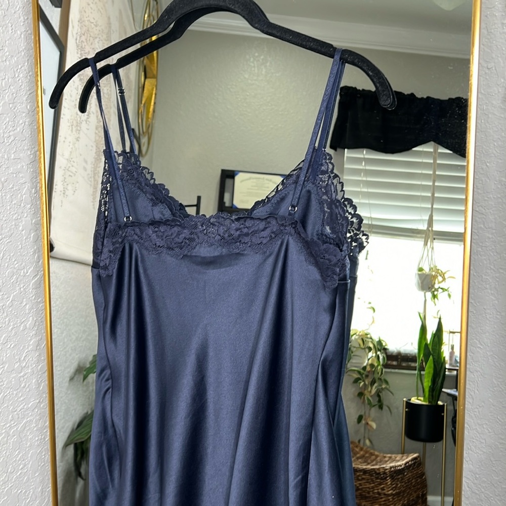 House of CB 'Soraya' Navy Satin Slip Dress NWOT - Picture 9 of 11